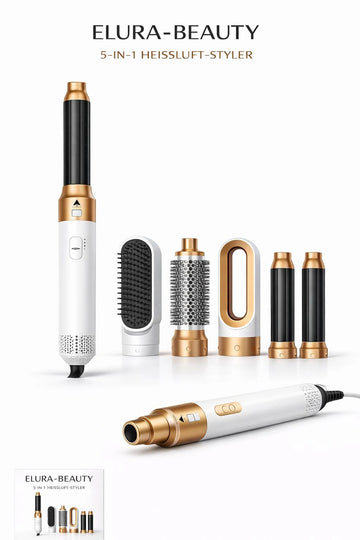 5 in 1 Hairstyler Elura| Locken, Glätten & Trocknen mit Coanda Effekt | Altmessing